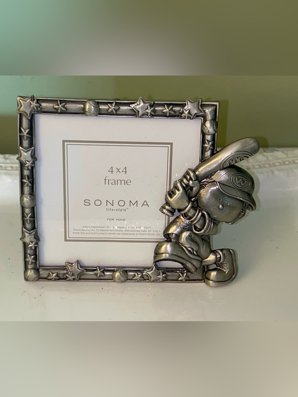 Pewter Baseball Photo Frame NWT